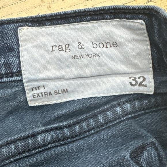 Rag & Bone Fit 1 Extra Slim Jeans β Bayview Wash β Size 32 - Picture 7 of 8